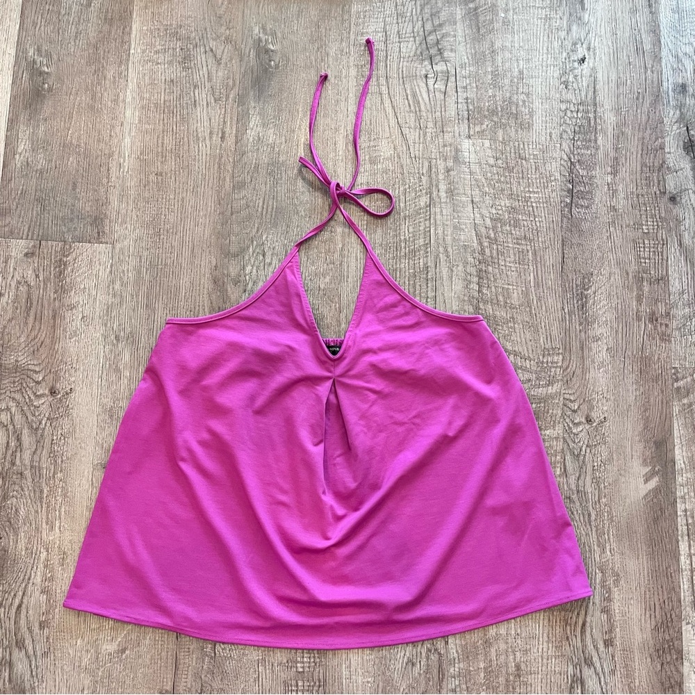 Banana Republic Fuchsia Halter Camisole tie back flowy size medium
